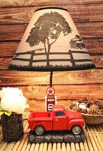 Ebros Classic Big Red Pickup Truck by Rural Gas Pump Desktop Table Lamp ... - $89.99