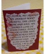 Set Of 6 Love Note Any Occasion Greeting Cards 2038C My Sister My Friend... - £8.20 GBP