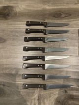 VTG Lot Of 8 Dansk 8.75” Stainless Blade Slicing Carving Knife Set W/Teak Handle - £20.15 GBP