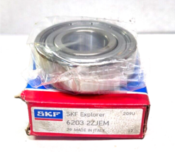 SKF 6203 2ZJEM Radial/Deep Groove Ball Bearing - Straight Bore, 17 mm ID... - $193.18 MXN