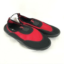 Chatties Mens Water Shoes Slip On Mesh Fabric Red Black Size 7/8 - £15.21 GBP