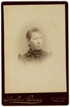 Antique Circa 1880s Cabinet Card Shadle &amp; Busser Lovely Woman in Dress York, PA - £7.56 GBP
