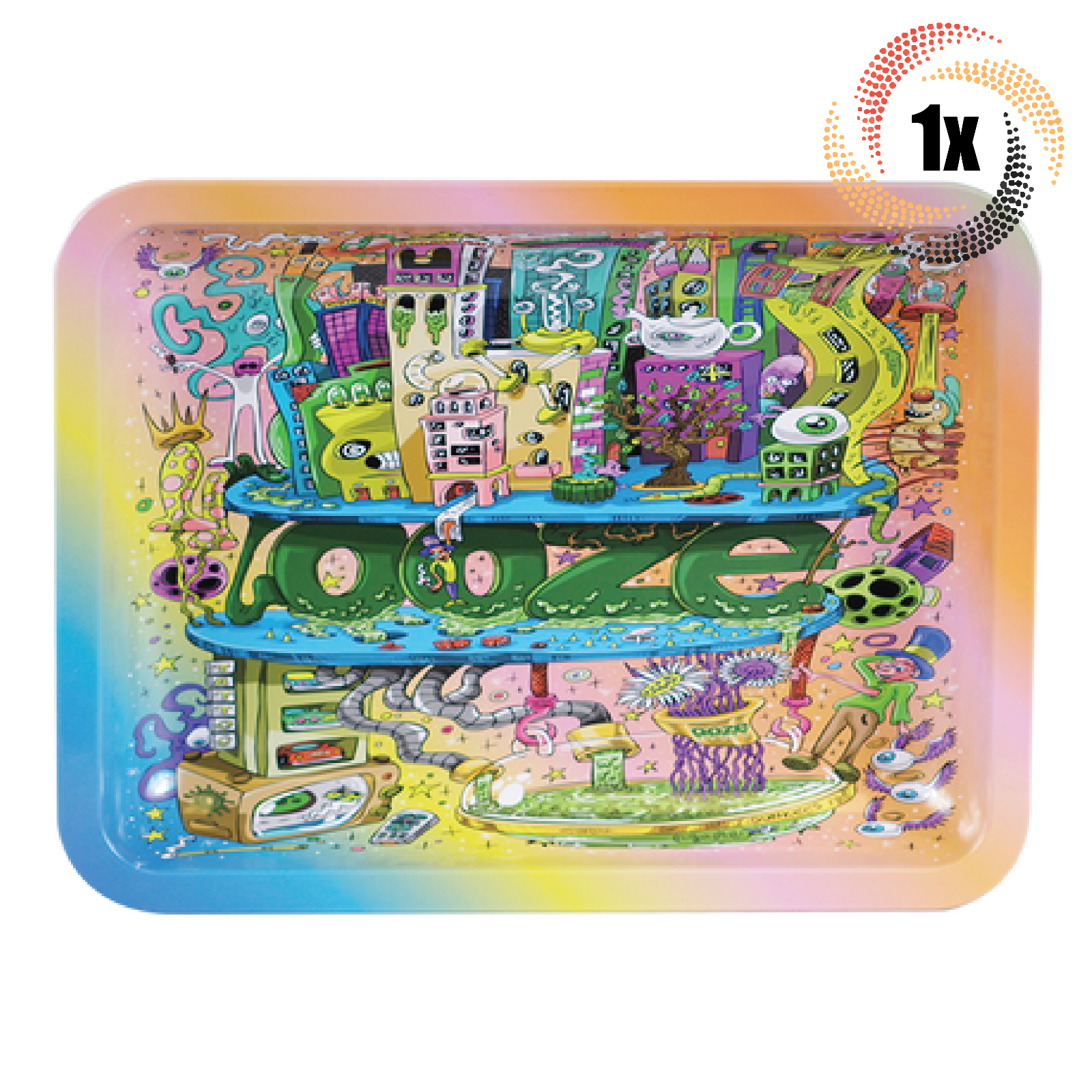 1x Tray Ooze Small Metal Durable Smoking Rolling Tray | Oozeville Design - $15.74