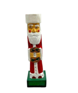 Wooden Santa Clause Candle Holder Folk Art Figurine &quot; Tall - £10.99 GBP