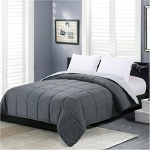 Homelike Moment Lightweight Queen Comforter - Grey Down Alternative Bedding - £32.12 GBP