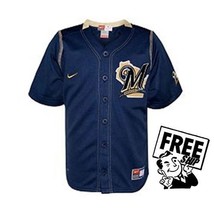 Milwaukee Brewers Baseball Officially Lic MLBNike Boys Jersey Size 7 LG ... - $19.79
