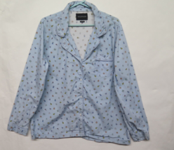 WildFang Wild Blue Print Pajama Top Shirt Womens Size L Rare - £28.90 GBP