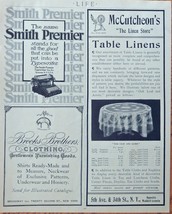 Smith Premier Typewriter, Brooks Brothers Clothing, McCutcheon&#39;s Linens. Print a - £14.24 GBP