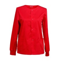 Womens Scrub Jacket Snap Front Warm-up Jacket - £17.41 GBP+