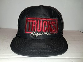 Vintage Trucks Magazine Trucker Black Red Mesh Foam Cap Hat Patch Nissin - $25.72