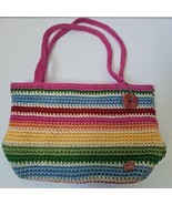 Vintage The Sak Rainbow Striped Crochet Shoulder Bag Purse Multicolor Pr... - €17,27 EUR