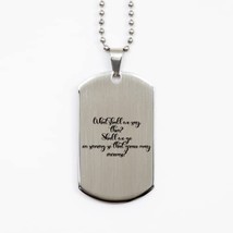Motivational Christian Silver Dog Tag, What Shall we say, Then? Shall we... - $19.55