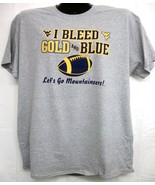I Bleed Gold and Blue West Virginia Mountaineer&#39;s Shirt Large - £13.42 GBP