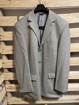 Andrew Fezza Tan Beige Sport Coat Suit Jacket Blazer Men&#39;s Size 46R KG JD - £58.66 GBP