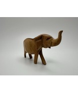 Vintage Carved Wood Figure Elephant 3.25 inches NB1 - $17.81