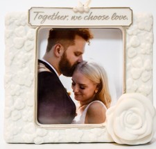 Wedding  Engagement Ceramic  4 x 5 picture frame Hallmark - $14.44