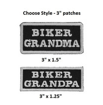 Choose BIKER GRANDPA or GRANDMA 3&quot; iron on patch (J10) - £4.57 GBP+