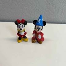 Disney Mickey and Minnie Bone China Vintage Sorcerous Apprentice Mini Figurines - £11.08 GBP