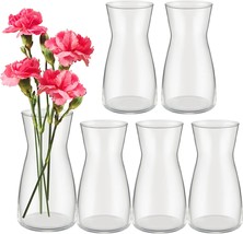 6 Pcs. 8&quot; Tall Wide Mouth Crystal Glass Vase Modern Boho Decorative Vases For - £48.09 GBP