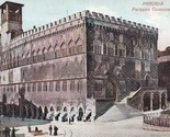 Vtg Postcard Perugia Palazzo Comunale EMBOSSED - Libraria Terese  - £3.09 GBP