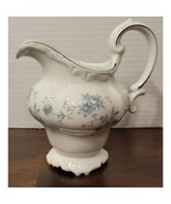 Vtg Johann Haviland Porcelain Creamer Blue Garland Silver Trim Bavaria G... - $29.24