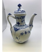 Royal Copenhagen BLUE FLUTED &#39;Half-Lace&#39; #518 Small Coffee Pot with Lid - £172.99 GBP