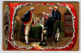 4th Of July Postcard Framing Of Declaration Of Independence 1909 Tuck Series 159 - £7.84 GBP