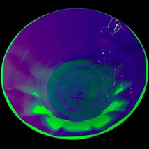 Green Depression Glass Vaseline Bowl, 7 1/4&quot; wide - £11.79 GBP