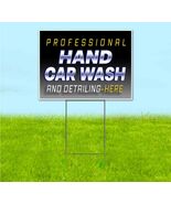 PROFESSIONAL HAND CAR WASH 18x24 Yard Sign Bandit Lawn Advertising AUTOM... - $29.69+