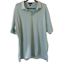 Peter Millar Mens Crown Crafted Golf Polo Shirt Green Stripe Size XXL Activewear - £20.03 GBP