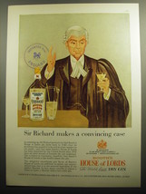 1958 Booth&#39;s House of Lords Gin Ad - Sir Richard makes a convincing case - £14.78 GBP