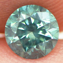Round Shape Diamond Turquoise Color Natural Enhanced Loose 0.54 Carat VS2 - £306.64 GBP