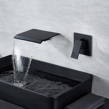 Dasan Wall Mount Waterfall Bathroom Faucet Matte Black In Wall Sink Faucet, - £120.32 GBP