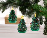 Mr. Christmas Set of 3 Glass Nostalgic Christmas Trees in Green - £155.57 GBP