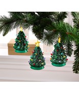 Mr. Christmas Set of 3 Glass Nostalgic Christmas Trees in Green - £146.77 GBP