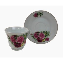 Vintage Pink Rose Flower Tea Cup Saucer Set Porcelain Home Decor Collect... - £14.27 GBP