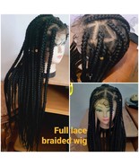 Full lace  braided  knotless big box braids  wig. 36 inches - £126.42 GBP