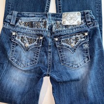 Miss Me Relaxed Boot Cut Denim Blue Jeans Bling Flap Pockets Womens 29 X... - £27.96 GBP