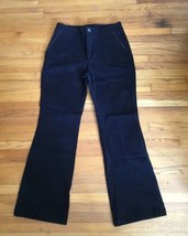 NEW Black Trouser Dress Pants, Brown Leather Pocket Trim, Cotton/Spandex... - £25.94 GBP