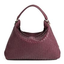 Handmade Woven Original Burgundy Leather Bag - £172.98 GBP