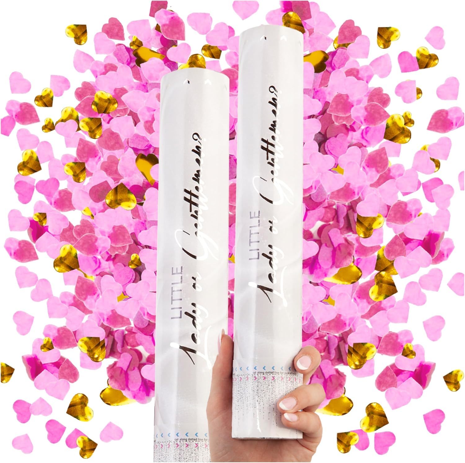 Primepure Gender Reveal Confetti Cannon - Heart Shaped Confetti Poppers ... - $41.94