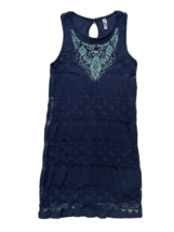 Used 1 time XHILARATION women&#39;s Shift LACE DRESS sz S blue Lined Party C... - $15.74