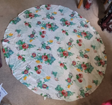 Pioneer Women Round Tablecloth Flowers 66&quot; Used Table Decoration Dinner ... - $9.99