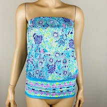Lilly Pulitzer Blue Ibiza Open Water Strapless Tube Bandeau Women&#39;s Top ... - £29.89 GBP