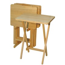 Casual Home 660-40 5 Piece Tray Table Set, Natural - £95.37 GBP