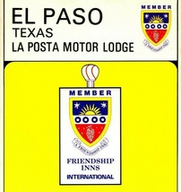 Vtg Chrome Postcard El Paso TX Texas 9x4 La Posta Motor Lodge Friendship Inn UNP - $9.85