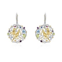 Busy Garden 925 Sterling Silver Original Design Drop Earrings For Women Lovely B - £58.59 GBP