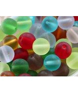 8mm Czech Glass Druk Round Matte Mixed Colors (100) - $111.19 MXN