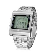 Digital  WatchRemote Control Men Silver Stainless Steel LED Alarm Sport ... - $32.90