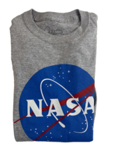 NASA Creative Empire Mens Nasa Logo Gray Short Sleeve Shirt  Size M Distressed - $9.40